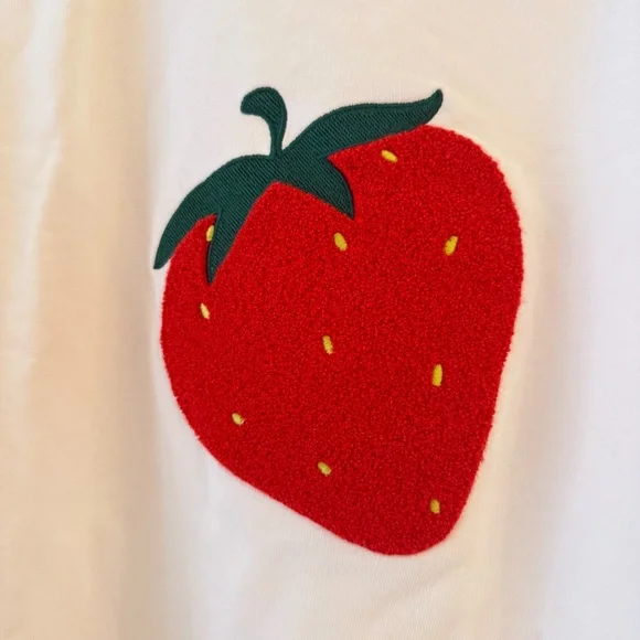 Wimbledon White Sweatshirt with Red Strawberry Graphic - Picture 4 of 8